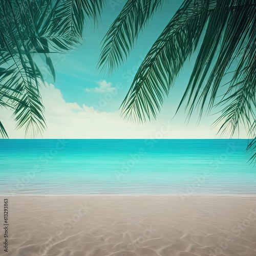 beach with palm trees © benyacoub