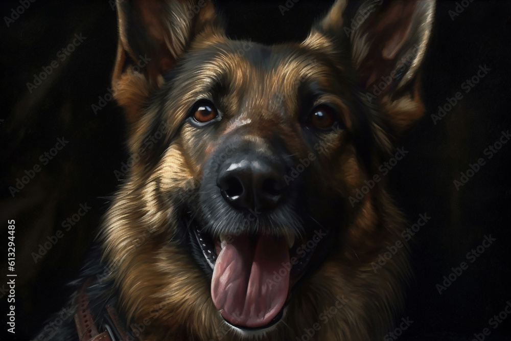 German Shepherd Staring into the Camera ai generation High quality photo German Shepherd Staring into the Camera ai generation High quality photo