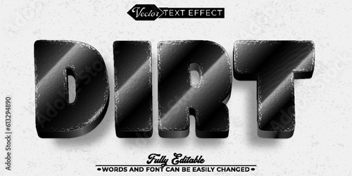 Black Dirt Vector Editable Text Effect Template