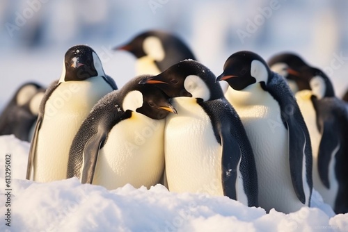 Penguins Huddling for Warmth in Harsh Antarctic Conditions: Demonstrating the Survival Tactics of Animals in Extreme Environments generative AI