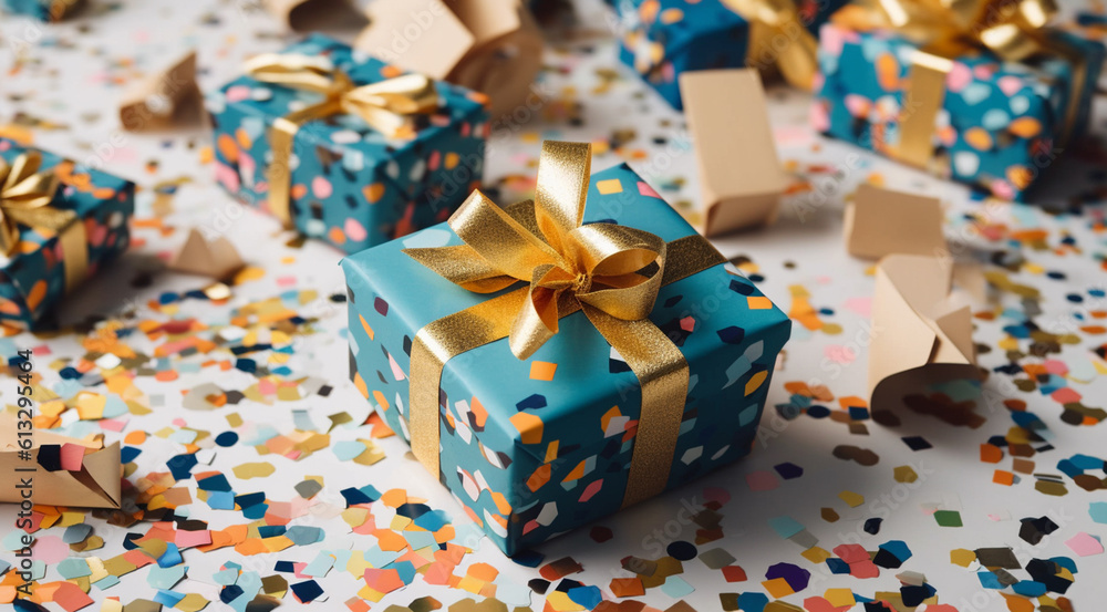 gift boxes with ribbon generativa IA