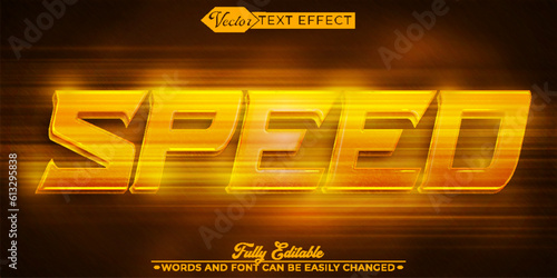 Yellow Light Shiny Speed Racer Vector Editable Text Effect Template