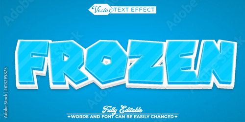 Cold Blue Frost Vector Editable Text Effect Template