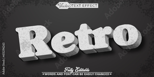White Retro Editable Text Effect Template photo