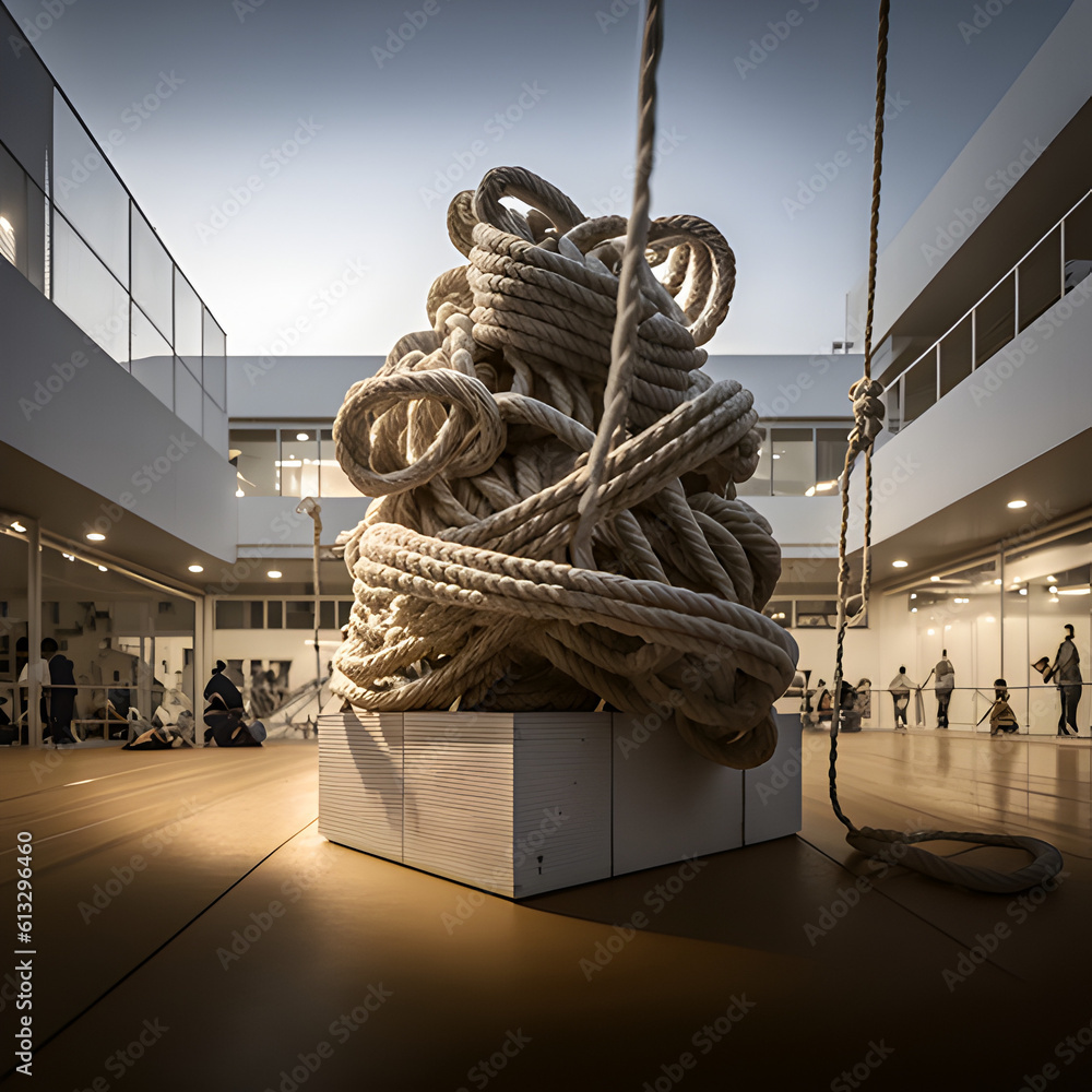 rope installation art work - obrazy, fototapety, plakaty 