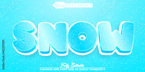 Cartoon Winter Snow Vector Editable Text Effect Template