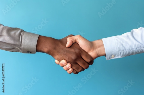 Happy friendship day. Photo of handshaking friend. Ai generated