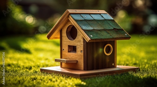 Charming Wooden Birdhouses: Handmade Nature-inspired Home Decor for Small Birds in your Garden or Backyard, Perfect for Spring and Summer, generative AIAI Generated © Aleksandr