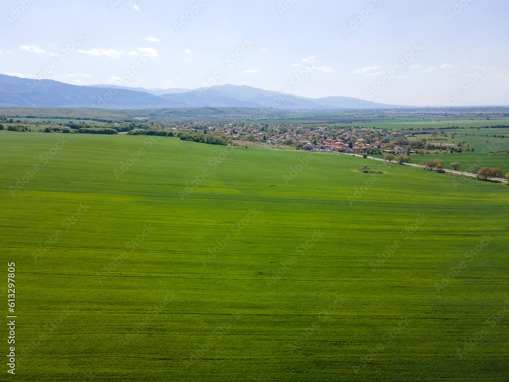 Aerial view of Upper Thracian Plain near town of Asenovgrad, Bulgaria Aerial view of Upper Thracian Plain near town of Asenovgrad, Bulgaria
