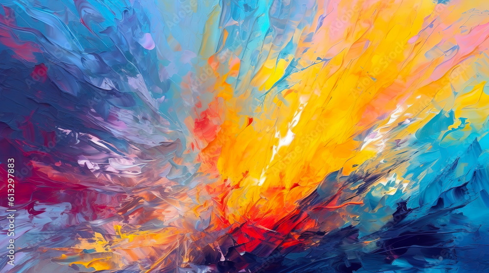 Bright conceptual background with lines, waves and color splash.Generative AI Bright conceptual background with lines, waves and color splash.Generative AI