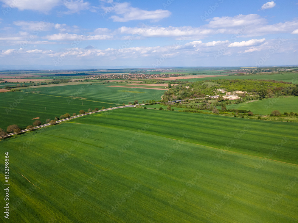 Aerial view of Upper Thracian Plain near town of Asenovgrad, Bulgaria Aerial view of Upper Thracian Plain near town of Asenovgrad, Bulgaria