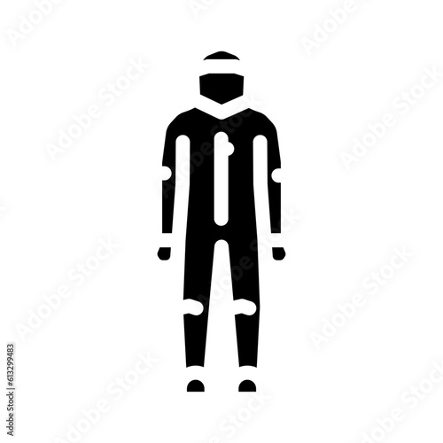 radiation suit nuclear energy glyph icon vector. radiation suit nuclear energy sign. isolated symbol illustration