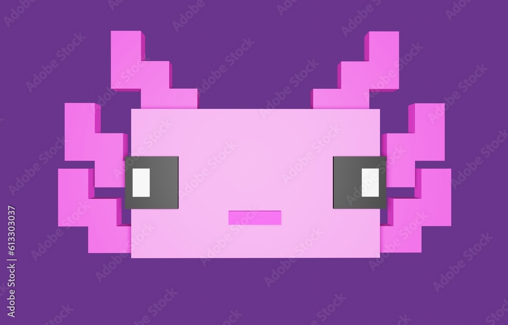 Aquatic Charm: 3D Axolotl Head Aquatic Charm: 3D Axolotl Head