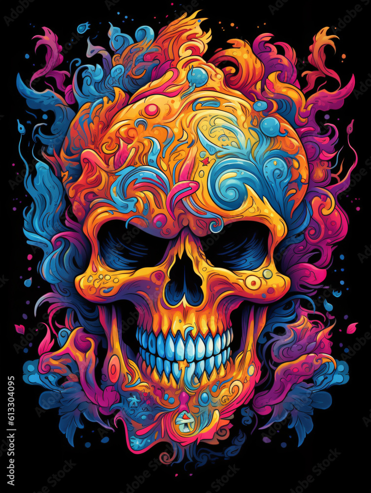 Vibrant and Captivating Skull