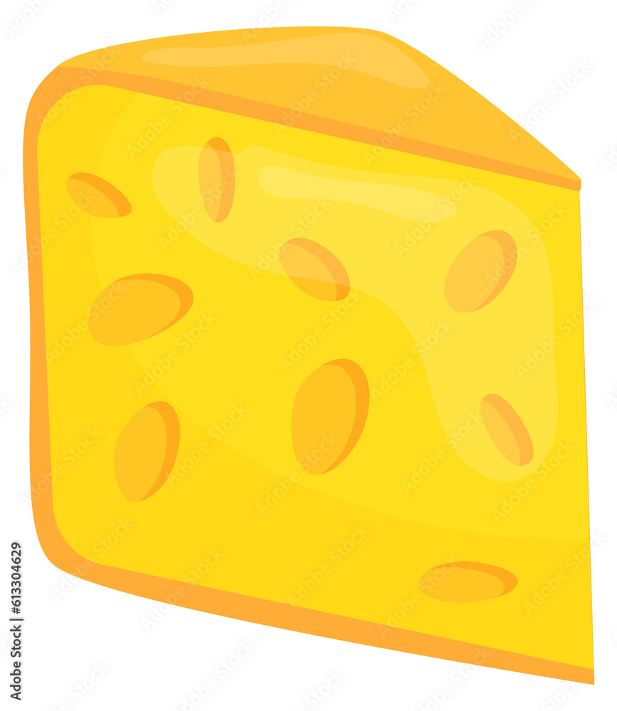 Cheese piece icon. Cartoon food. Dairy product Cheese piece icon. Cartoon food. Dairy product