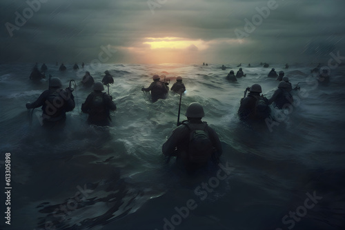soldier in the water
 photo