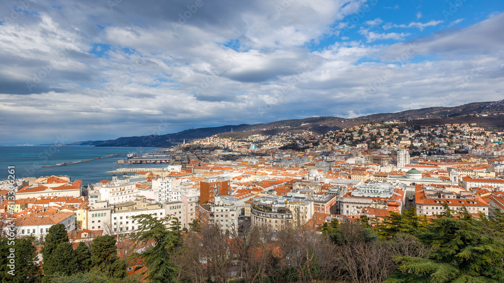 View of Trieste, a city and seaport in northeastern Italy, Europe.