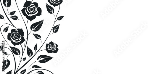 Branch of roses on a white background. Vector illustration