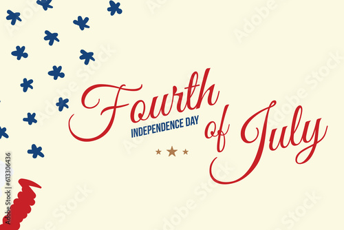 Celebrate Happy 4th of July - Independence Day. Greeting card with USA flag. National American holiday event. Flat Vector illustration EPS10