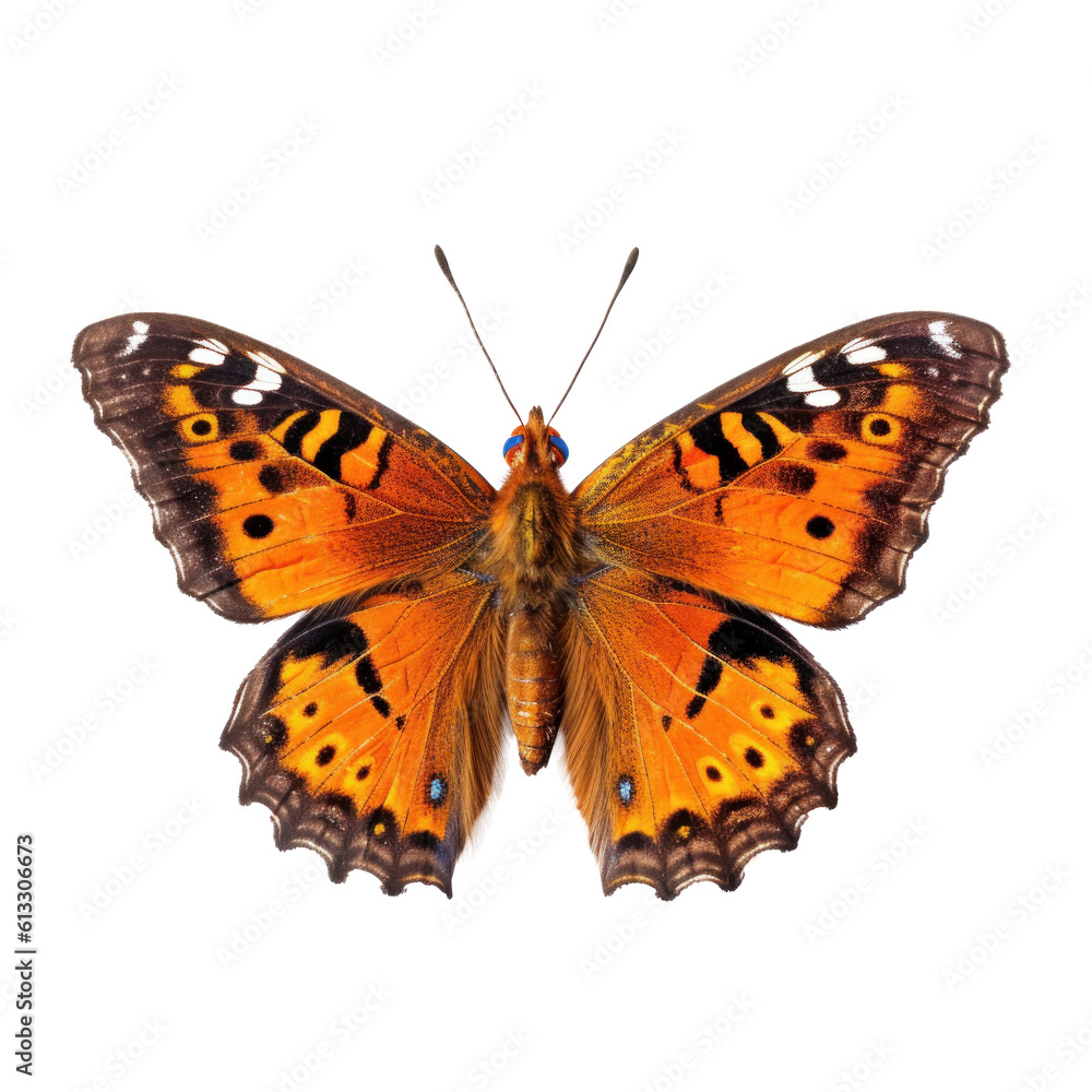 Fototapeta premium Tropical butterfly isolated. Illustration AI Generative.