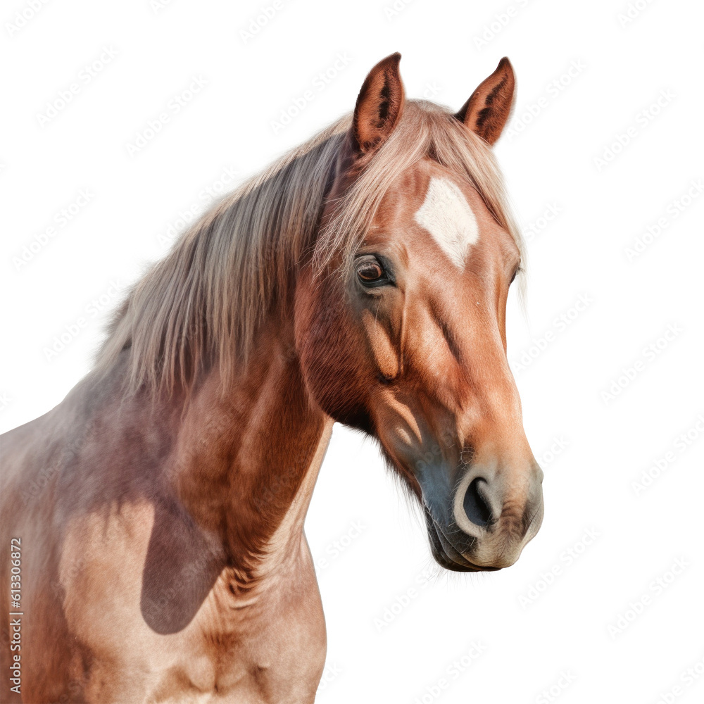 Horse portrait isolated. Illustration AI Generative. Horse portrait isolated. Illustration AI Generative.
