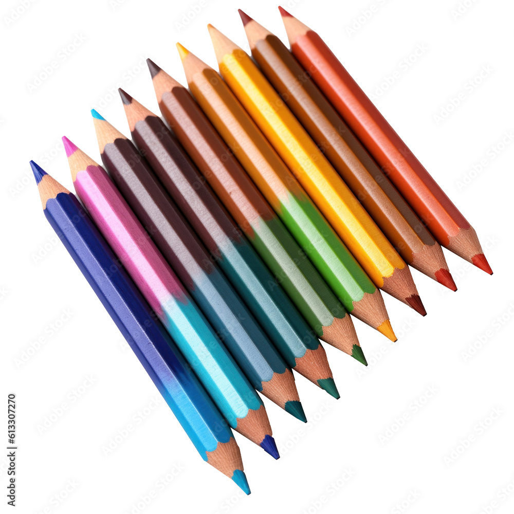 Colorful pencils isolated. Illustration AI Generative. Colorful pencils isolated. Illustration AI Generative.