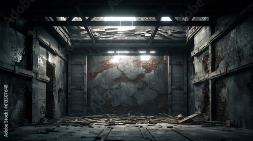 abandoned building interior. Generative Ai. 