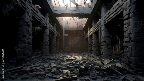 abandoned factory building. Generative Ai. 