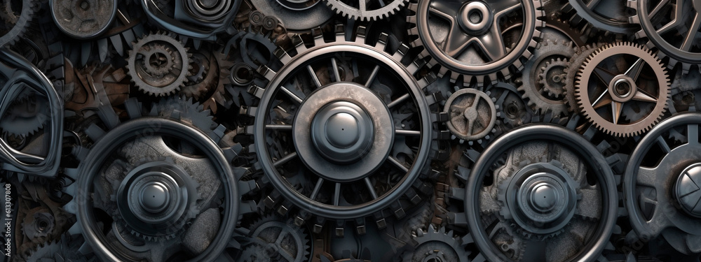 abstract industrial background with gears. Generative Ai. abstract industrial background with gears. Generative Ai.