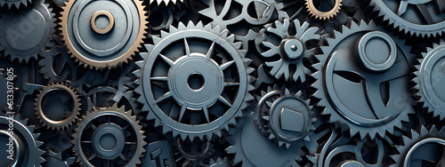 Wallpaper Mural gears close-up. abstract industrial background. Generative Ai.  Torontodigital.ca