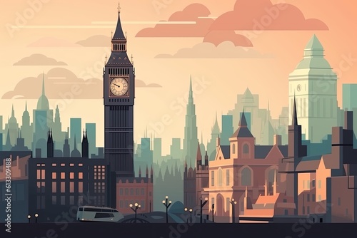 Illustration of London and the Big Ben