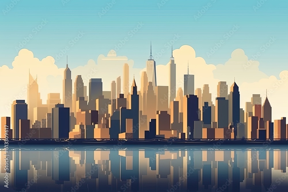 Obraz premium Illustration of the New York Skyline