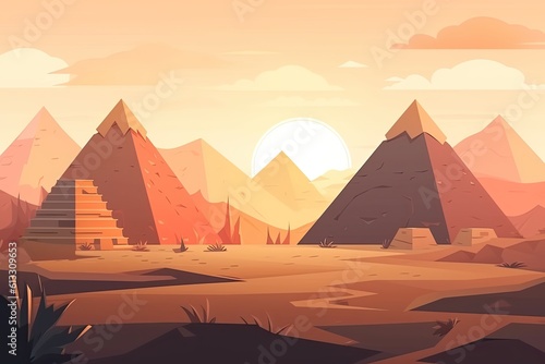Illustration of the pyramids in giza