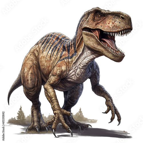 Tyrannosaurus Rex Dinosaur - Detailed Watercolor Illustration - PNG Transparent Clipart - Generative AI © Digital Dreamscaping