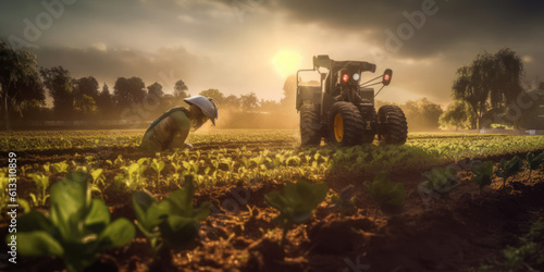 Sustainable Agriculture: Robotic Farmer Cultivating Fields