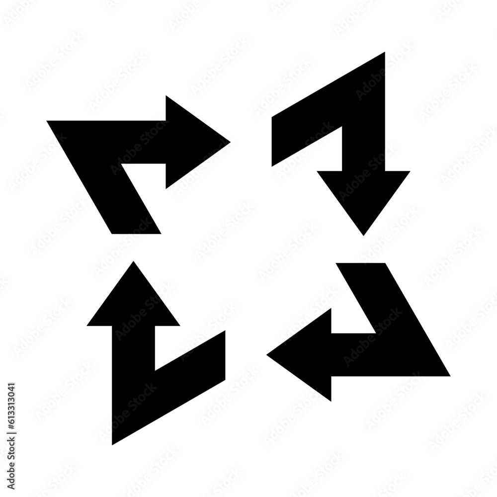 Recycle sign. Arrows icon. Modern arrows sign for web design and mobile apps. Vector isolated on white background. Recycle sign. Arrows icon. Modern arrows sign for web design and mobile apps. Vector isolated on white background.