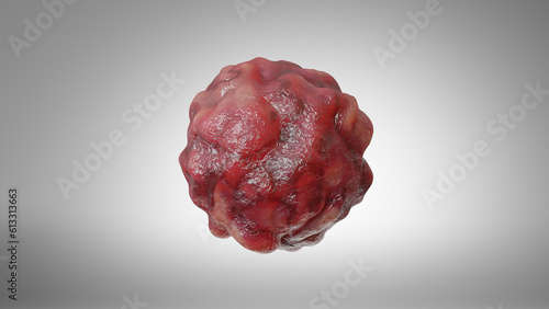 Quadro su tela Cancer cell growth uncontrollably over tissue, Tumor infection cells and spreading, Invasive inflammation and metastasis cancerous
