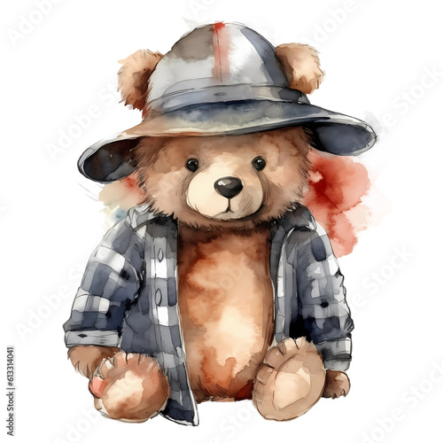 Teddy Bear - cute clip art with an adorable expression. 300 DPI. 4000 x 4000. Generative AI photo