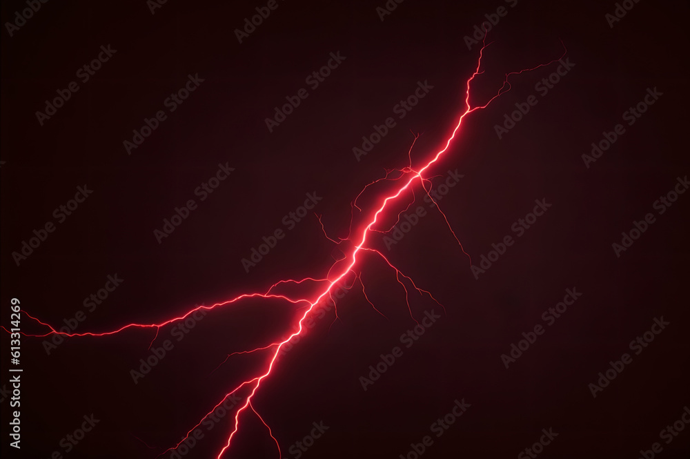 red lightning effect on black background, minimalism, made by Ai Stock