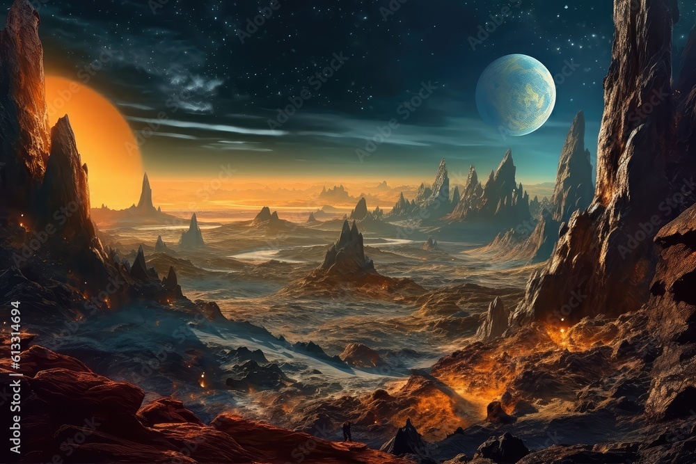  landscape of distant planets, showcasing the vastness and beauty of the universe