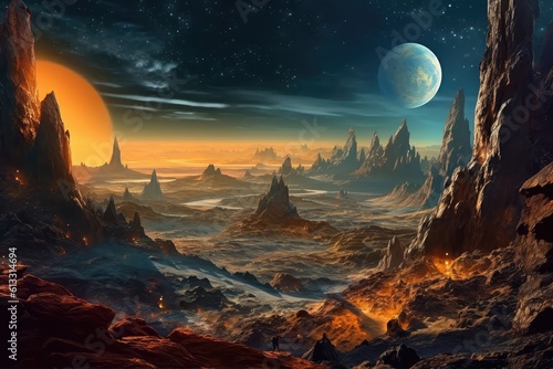  landscape of distant planets  showcasing the vastness and beauty of the universe