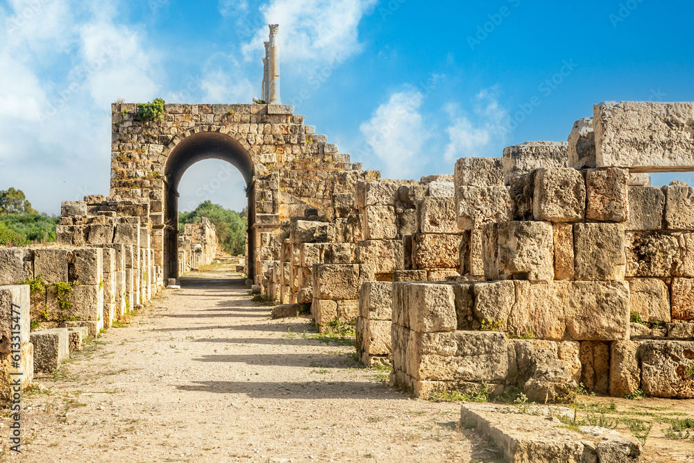 Ruins of ancient Roman hippodrome, Al-Bass archaeological site, Tyre, Lebanon
