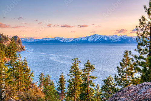 Sunset along Lake Tahoe, California