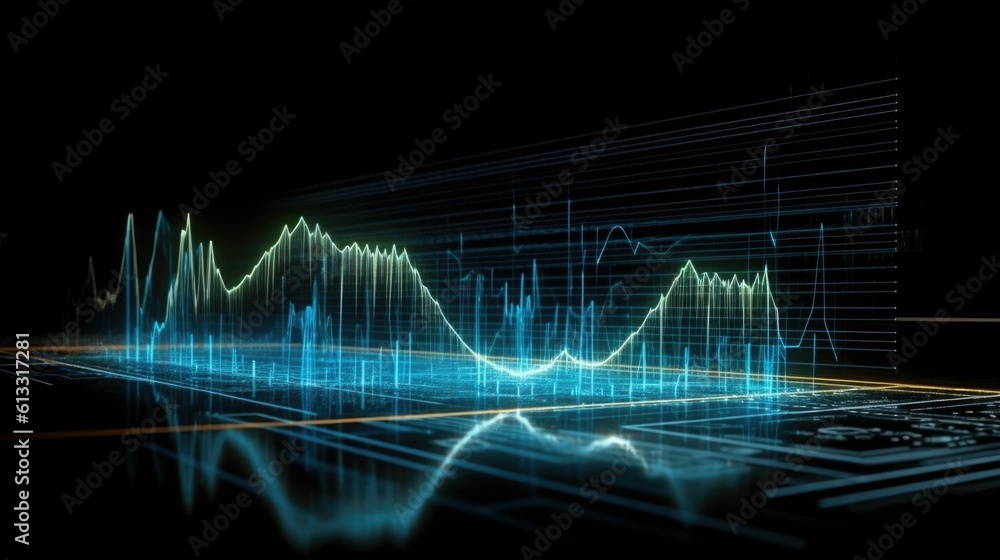 Naklejka premium Chromatic Soundwave Sonic Rainbow Response AI-Generated