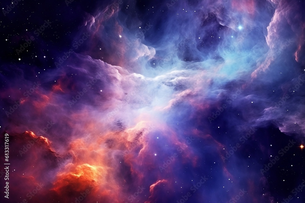 Naklejka premium Colorful space galaxy cloud nebula