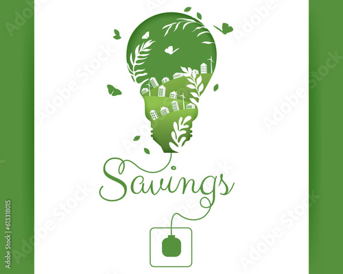 Green city. Nature and Renewable Energy. Green Energy and Natural Resource Conservation.