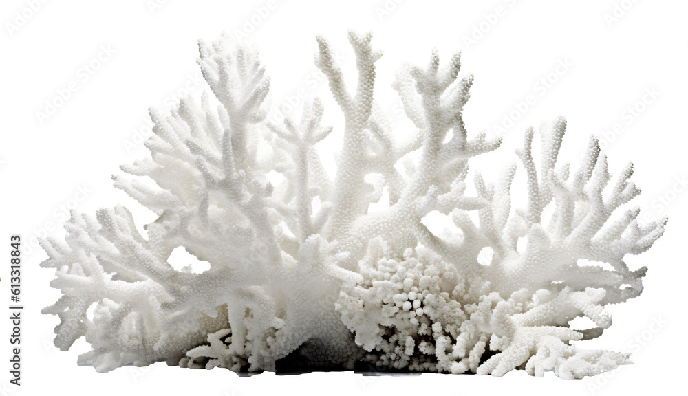 Naklejka premium sea coral, coral reef on the transparent background PNG. Top view. AI generative.