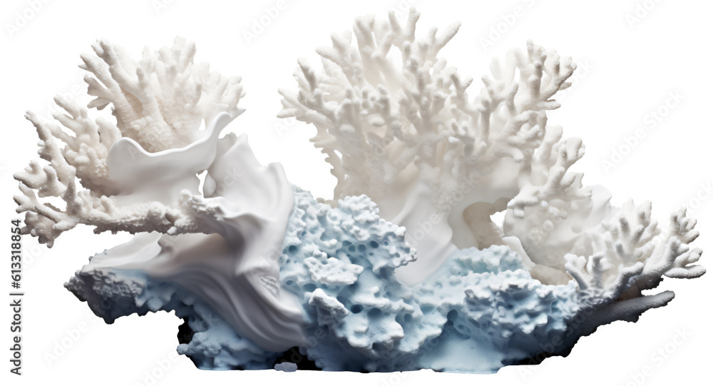Naklejka premium sea coral, coral reef on the transparent background PNG. Top view. AI generative.