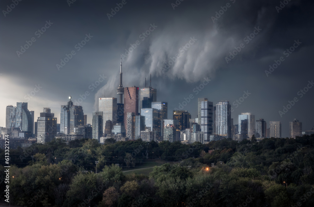 Ominous clouds covering Toronto