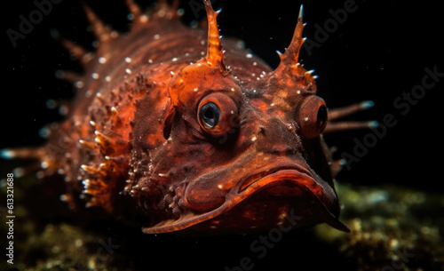 Centrophryne spinulosa, an abyssal anglerfish found in the western Atlantic. AI GENERATIVE